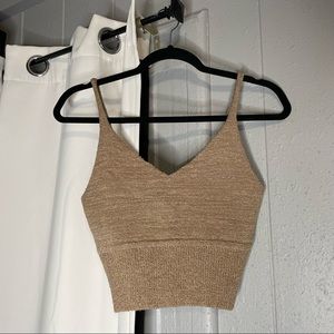 Beige crop top (material: cotton)